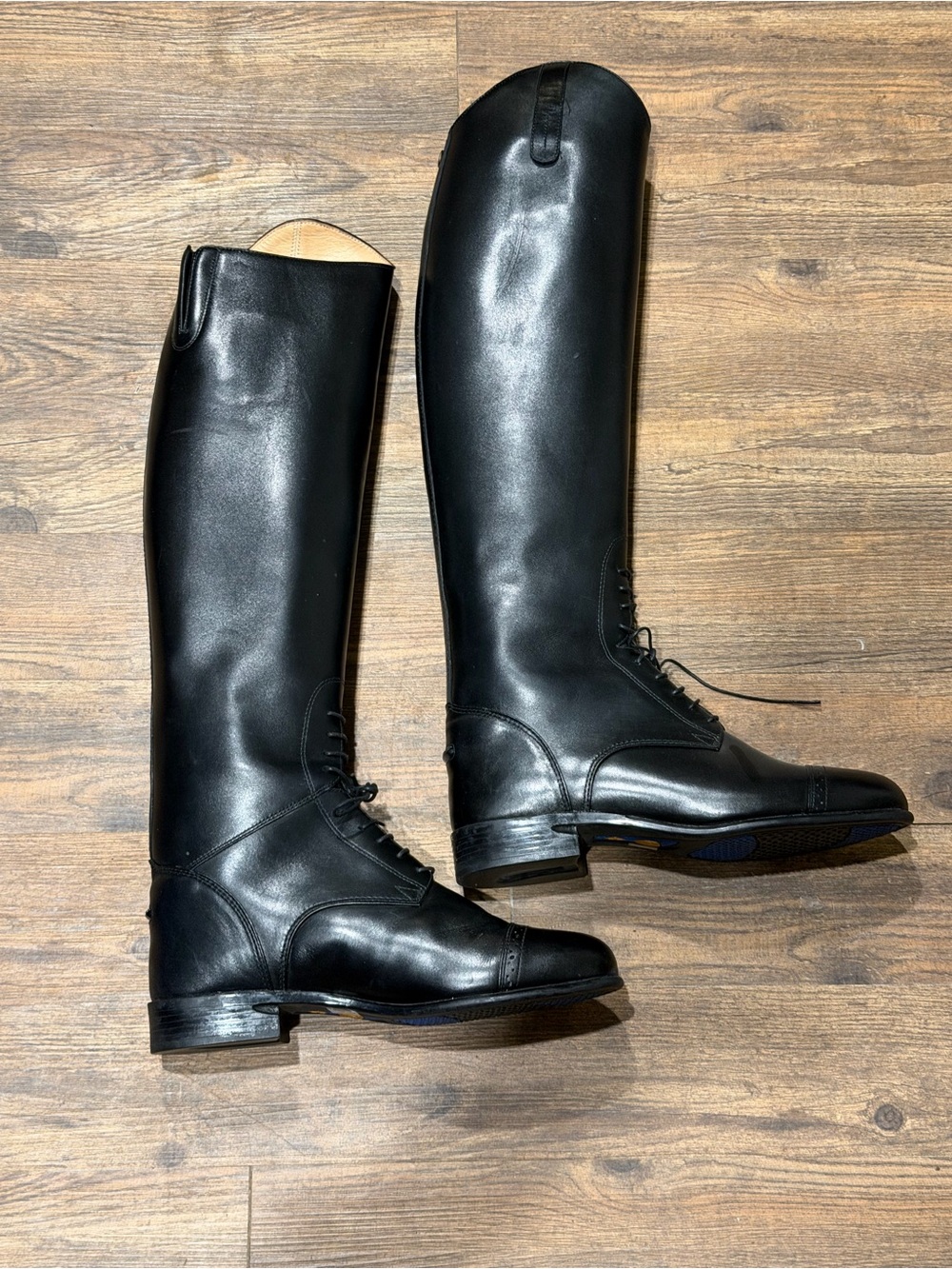 Vintage mint Ariat LEATHER ladies Black field show Riding Boots 9.5 pull on